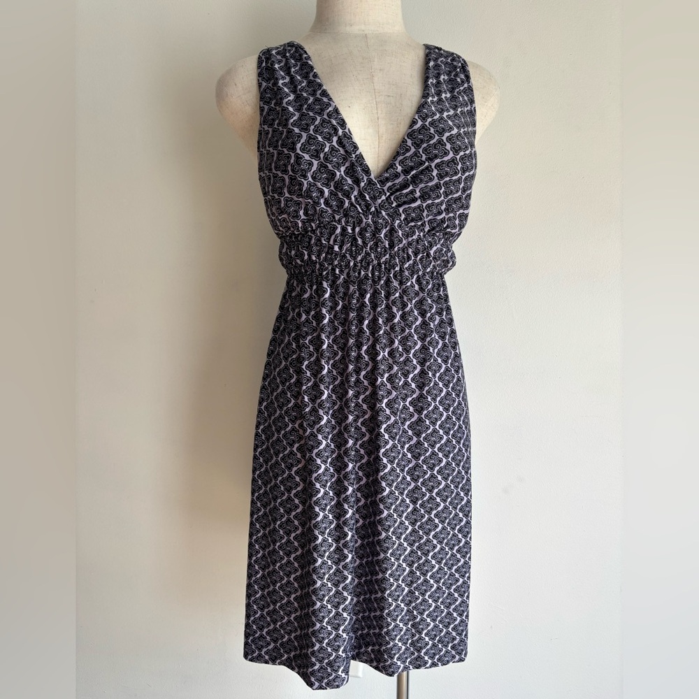 Soma Black and White Geometric Midi Dress